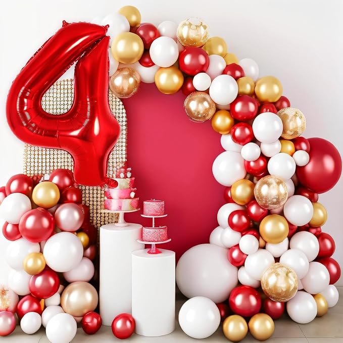 Red Number 40 Balloons, 40 Inch Big Large Foil Number Balloons, Jumbo Giant - Image 3