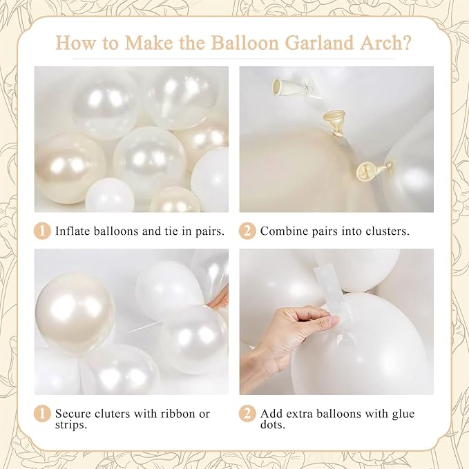White Balloon Arch Kit for Wedding Bridal Shower Baby Shower Decorations | - Image 7