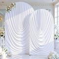 White Wedding Arch Backdrop Cover 7.2ft and 6ft Draped Arch Covers Stretchy by Tao-GePartyDecorations