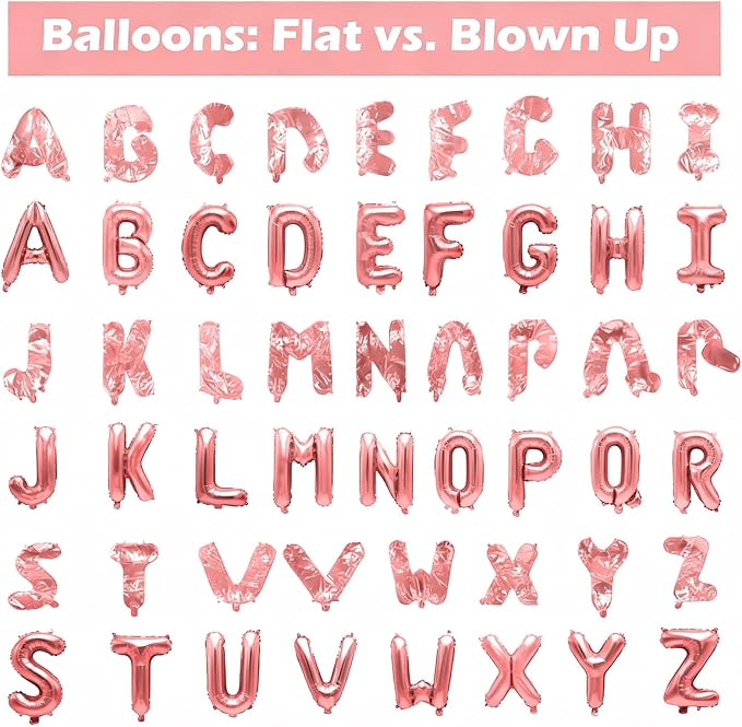 52 Pcs Rose Gold Letter Balloons, Custom 2 Set A-Z Set - Image 4