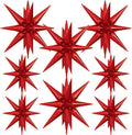 Red Star Balloons, Large Spike Balloons | 22 Inch Star Balloons, One-Piece by Adeyoo