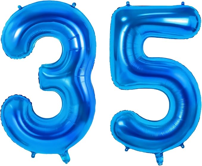 Number 35 Balloons for 35th Birthday Party Decorations, 0-100 Large No.35 by Joycard