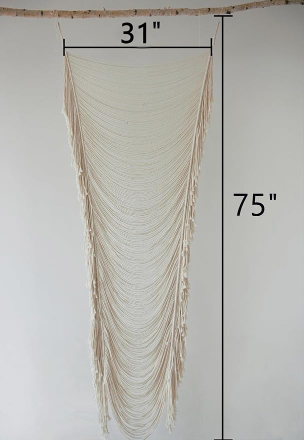 Macrame Curtain Boho Curtains Room Divider Wedding Or Wall Decor Doorway Window - Image 4
