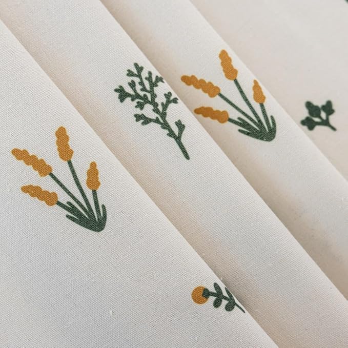 F-CHU Country Floral Curtains 72 Inch Length Cotton Linen Boho Window Curtain - Image 6
