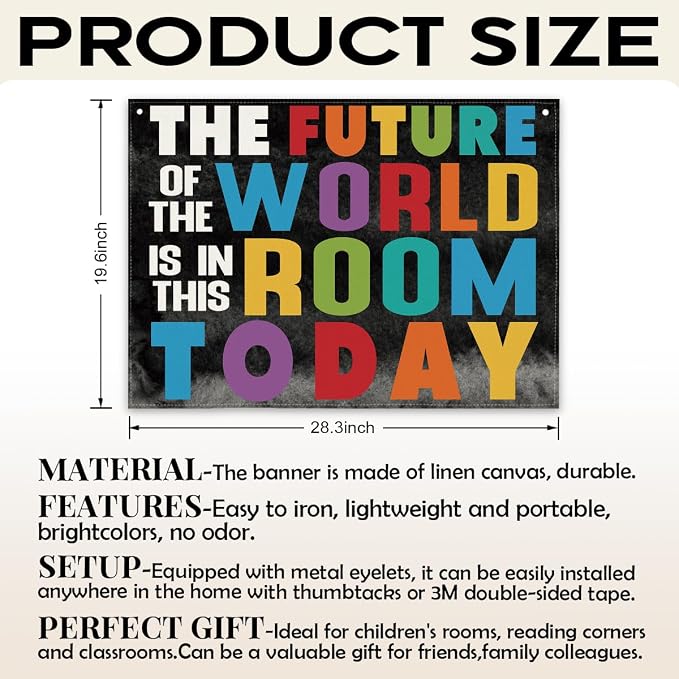 Inspirational Classroom Decor, Canvas Hanging Wall Decor, The Future of the - Image 2