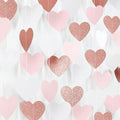 Pink-White Rose-Gold Valentines Party-Decorations Heart-Garland - 52ft by Burgleda