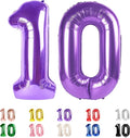 10 Balloon Numbers 40Inch for 10th Year Old Birthday Decorations, Inflation by Mluchee
