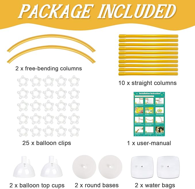 AerWo Balloon Arch Kit 8.2ft+6ft, Free Bending Top Curve Balloon Frame Stand - Image 4