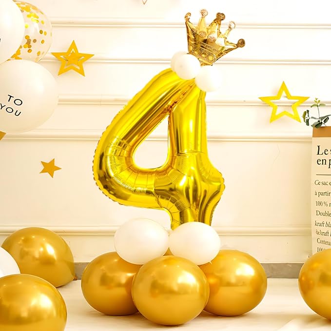 Gold Number Balloons Birthday Balloons - Image 3