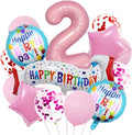 Baby Pink Number 2 Balloons.2nd Birthday Large Foil Balloons Pink, Balloon by Nicedony
