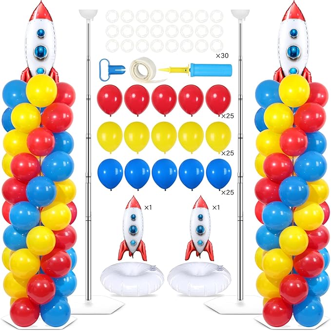 2 Sets Toy Inspired Story Balloons Column Stand Kit by Naozinebi