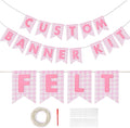Custom Banner Kit, 28 Pink Printed Burlap Banner by DoveeDosa