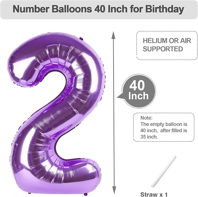 Numbers 10 Balloon 40Inch Purple Balloons - Image 5