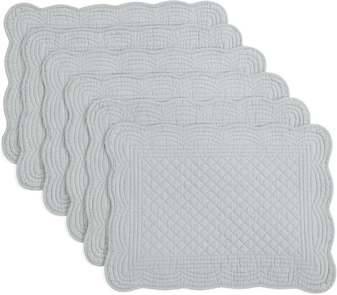 HOMBYS Quilted Placemats Set of 6 Washable-13x18 inches Rectangular Placemats by HOMBYS