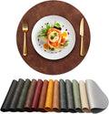 UnivoColors Placemats Round Faux Leather Placemats Set of 8-Waterproof-Wipe by UnivoColors