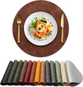 UnivoColors Placemats Round Faux Leather Placemats Set of 4-Waterproof-Wipe by UnivoColors