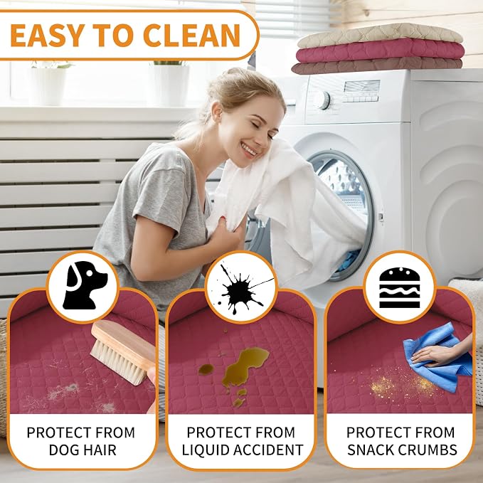 XINEAGE Clearance Waterproof Recliner Cover, 2 seat Recliner Loveseat Covers - Image 7