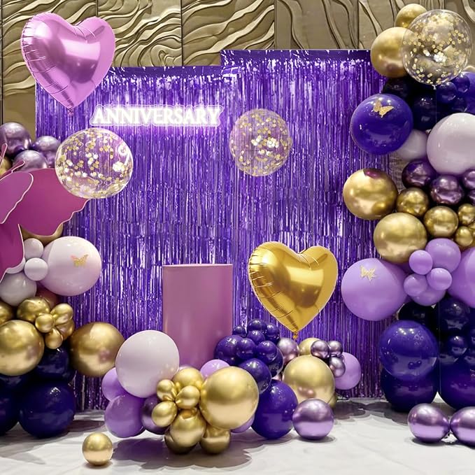 157Pcs Purple and Gold Balloons Garland Arch Kit - Image 6