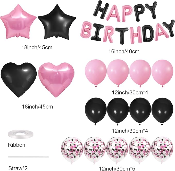 CANREVEL Happy Birthday Banner Decoration + 30pcs Star Balloons, - Image 2
