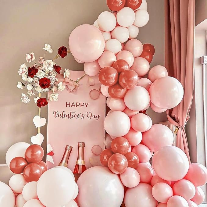 Dusty Orange White Nude Pink Balloon Garland Arch Kit - Image 6