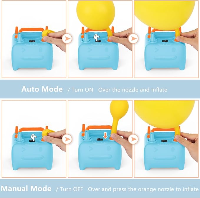 OWill Balloon Pump Electric, Balloon Inflator Electric Air Pump, Portable Dual - Image 3