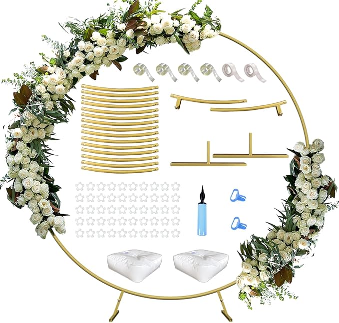Queension Large Wedding Arch for Ceremony 7 Ft, Circle Arch for Party, Outdoor by Queension