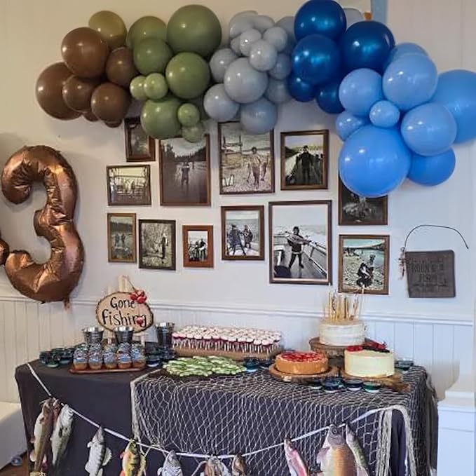 Blue Green Balloons 60 Pcs 12 Inch Sage Green Blue Brown Balloons Neutral Boho - Image 6