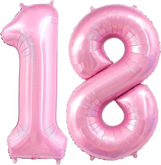 Pastel Pink 18 Balloon, Light Pink 18 Balloons Number, 40 Inch Helium Foil by BBPOOL