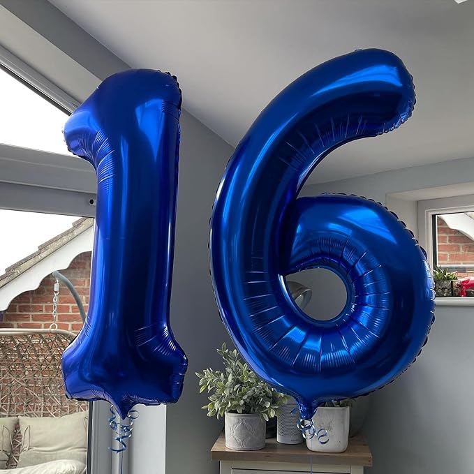 40 Inch Navy Blue 16 Number Balloons Giant Jumbo Huge 16 or 61 Foil Mylar - Image 4