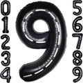 Race Car 40 Inch Black 9 Big Large Helium Balloon Number 0-9 | Track Giant by SULALABOO