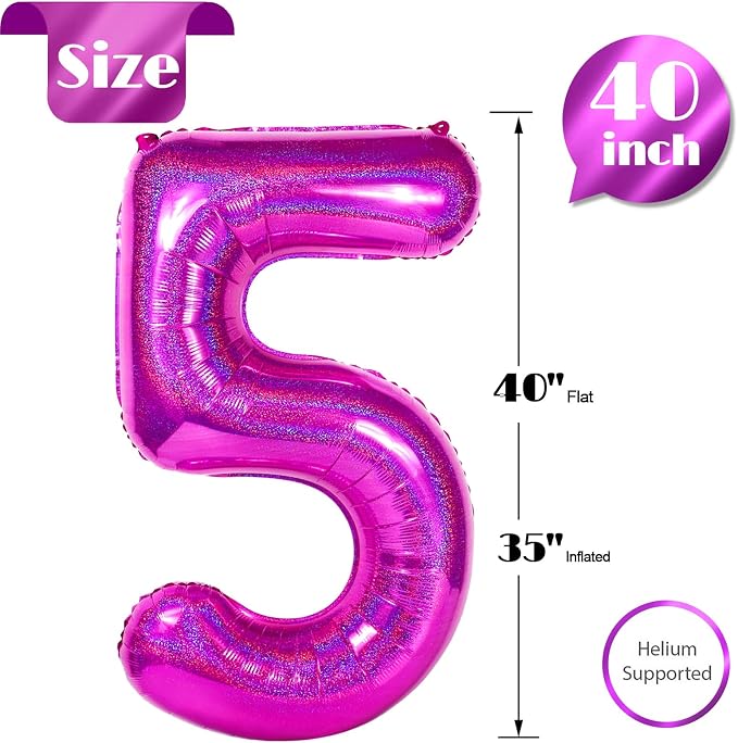 Laser Hot Pink 5 Balloon - Image 5