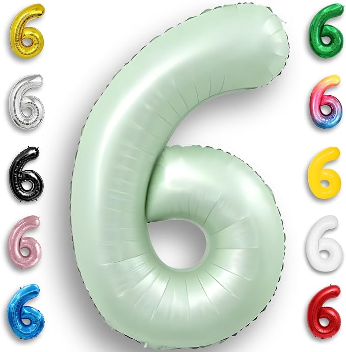 Green Number Balloon 6 Mylar Foil Balloons 32 inch by Unknown