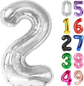Silver Number 2 Balloon 40 Inch, 2nd Birthday Party Decorations Men Women | by IWERP