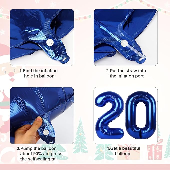 2026 Balloon Numbers Party Decorations, 40In Navy Blue Balloons | Eye-catching - Image 6
