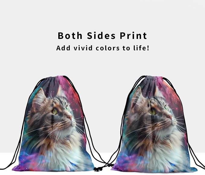 Lovely Cat Gymnastics Grip Bag Colorful Sky Gym String Bag - Image 3