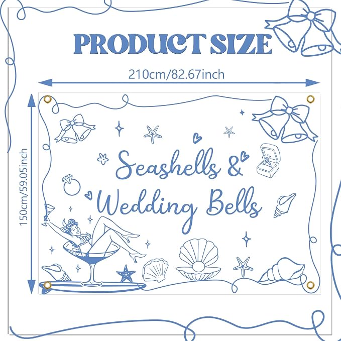 Seashells & Wedding Bells Backdrop Banner - Image 2