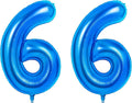 Number 66 Balloons for 66th Birthday Party Decorations, 0-100 Large No.66 by Joycard