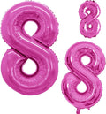 Hot Pink Foil Balloons Number 8, Huge Number Balloons by GOER