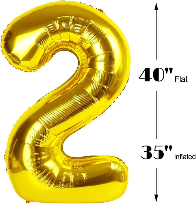 40 Inch Gold Mylar Foil Number 26 62 Birthday Balloon, 26 Boy Girl Party - Image 2
