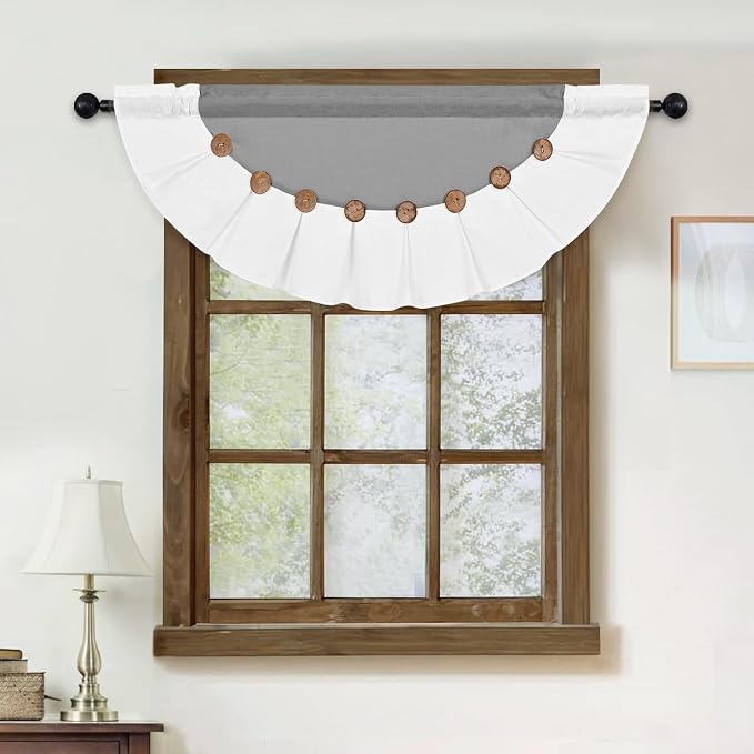 Farmhouse Valance Curtains, Boho Cotton Linen Kitchen Valance, Country Rod - Image 7