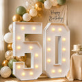 4FT Light Up Marquee Number 50 Warm White Light | Decorations by Letsmakeitimpressive