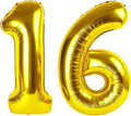 Gold 40 Inch Mylar Foil Number 16 61 Balloon, Birthday Digital Balloons by Upgesy