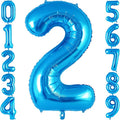 Blue Number 2 Balloon 40 Inch, Big Large Foil Helium Number Balloons, Jumbo by AIQINHU