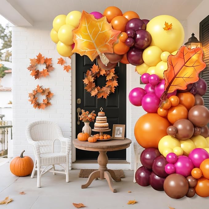 Fall Orange Red Brown Balloons Garland Arch Kit - Image 5