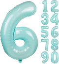 Macaron Blue Number 6 Balloon 40in Large Helium Foil Polyester Film Balloon | by Exquisitehighqualitypartydecorationstomeetyoureveryneed%EF%BC%81