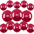 13pcs Burgundy 4D Balloons 22" 18" 10" 4D Maroon Ball Balloon Red Metallic Foil by Unknown