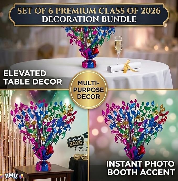 PMU 7 Pcs Multicolor Graduation Balloon Weights, Graduation Centerpieces - Image 5