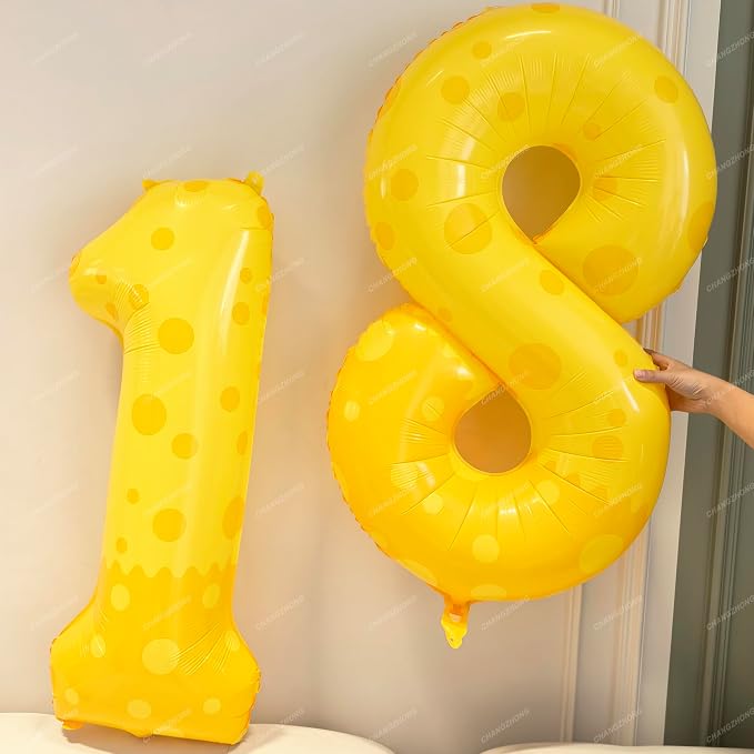 40in Yellow Polka Dot Number 1 Helium Foil Polyester Film Balloon Digital 1 | - Image 5
