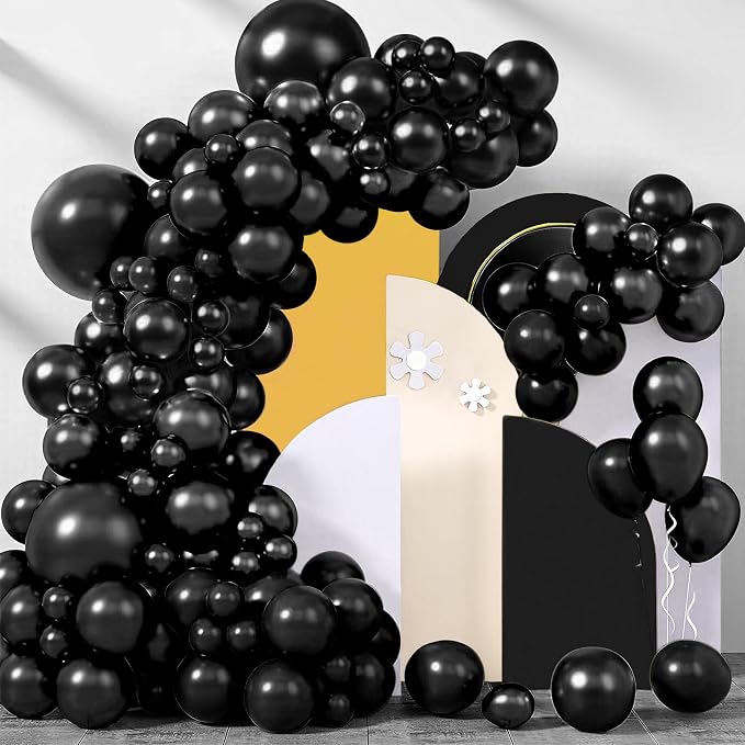 200 Pieces Black Balloons Different Sizes 5 10 12 18 Inch Latex Balloons by BHUCUTU