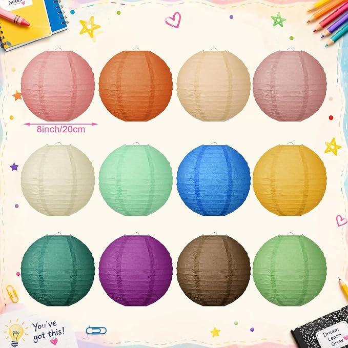 Bencailor 24 Pcs Boho Paper Lanterns - Image 3